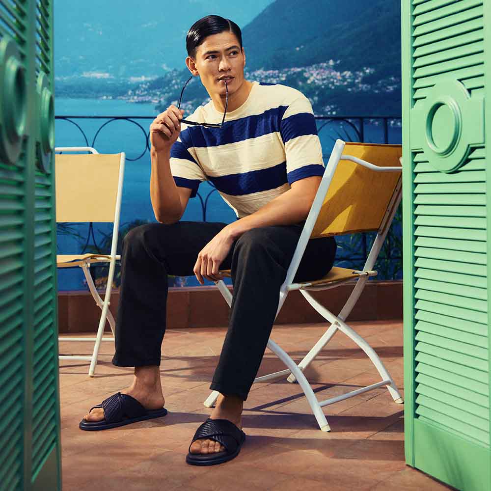 Tarika-In Men's Black Strap Sandals